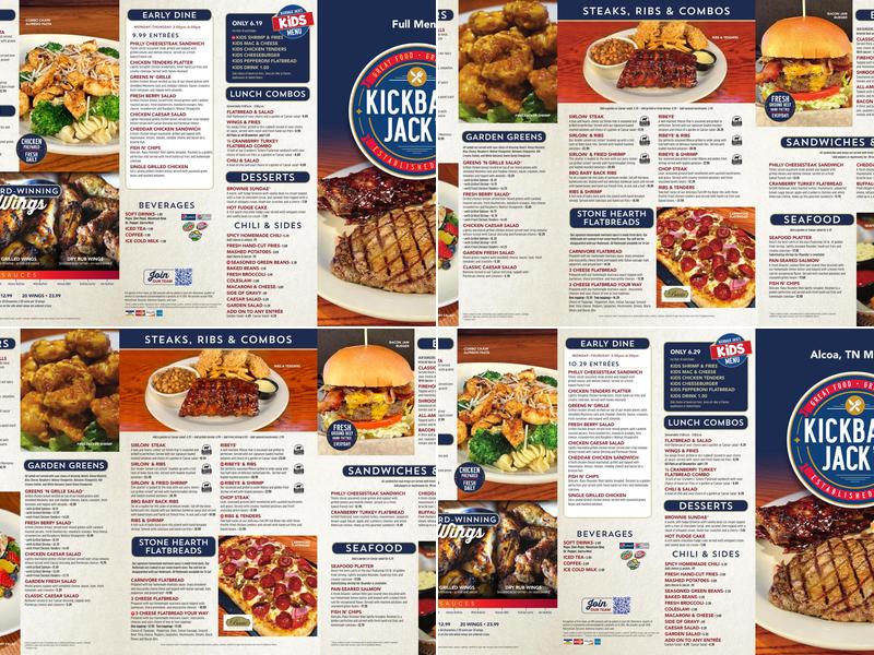 Kickback Jack's Greensboro - Battleground Menu