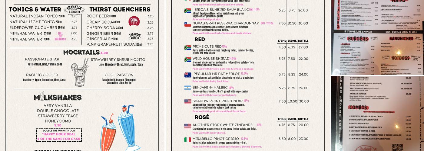 Bodean's BBQ Covent Garden Menu