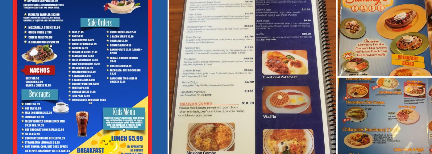 Sammy's Cafe Menu
