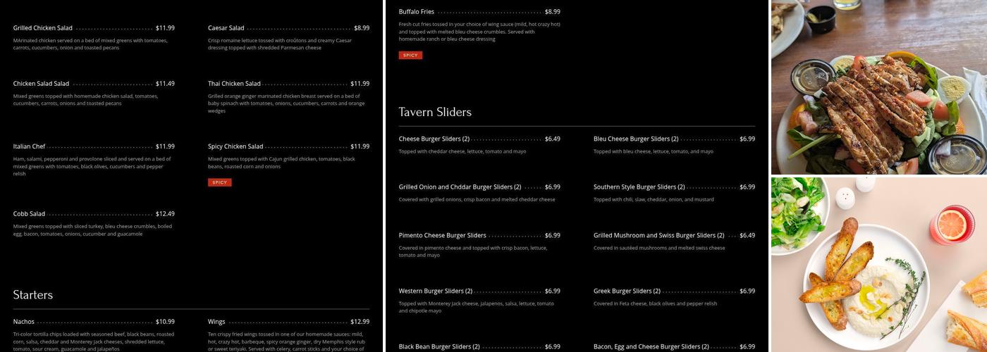 Grey's Tavern Menu
