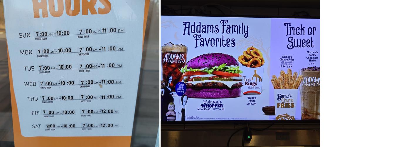 Burger King Menu