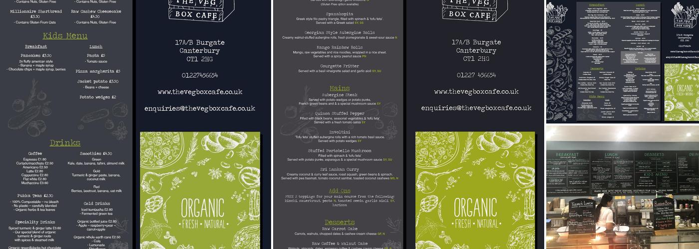 The Veg Box Cafe Menu