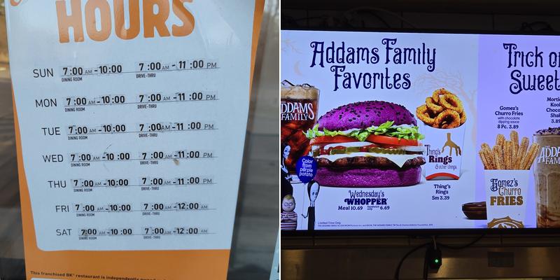Burger King Menu