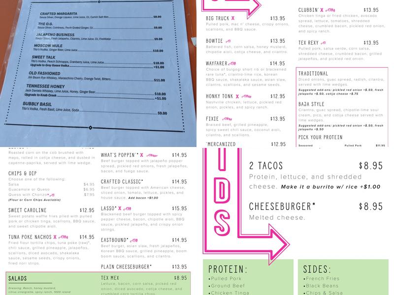 Crafted The Art of the Taco Menu
