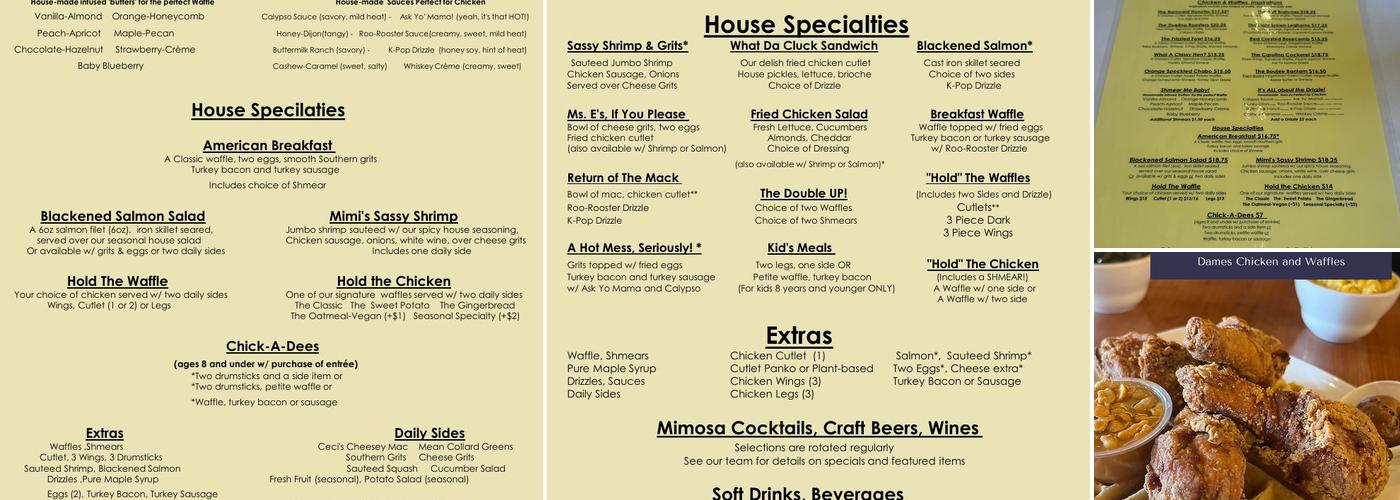 Dame's Chicken & Waffles Menu