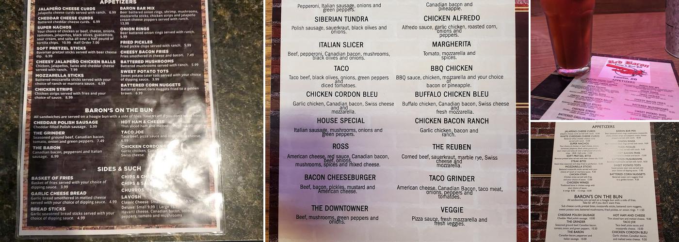 Red Baron Menu