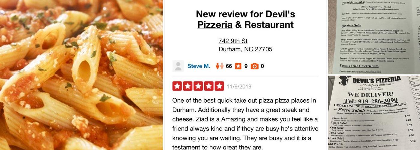 Devil's Pizzeria Menu