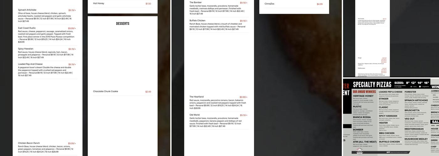 Enzo's Pizza Co. Menu