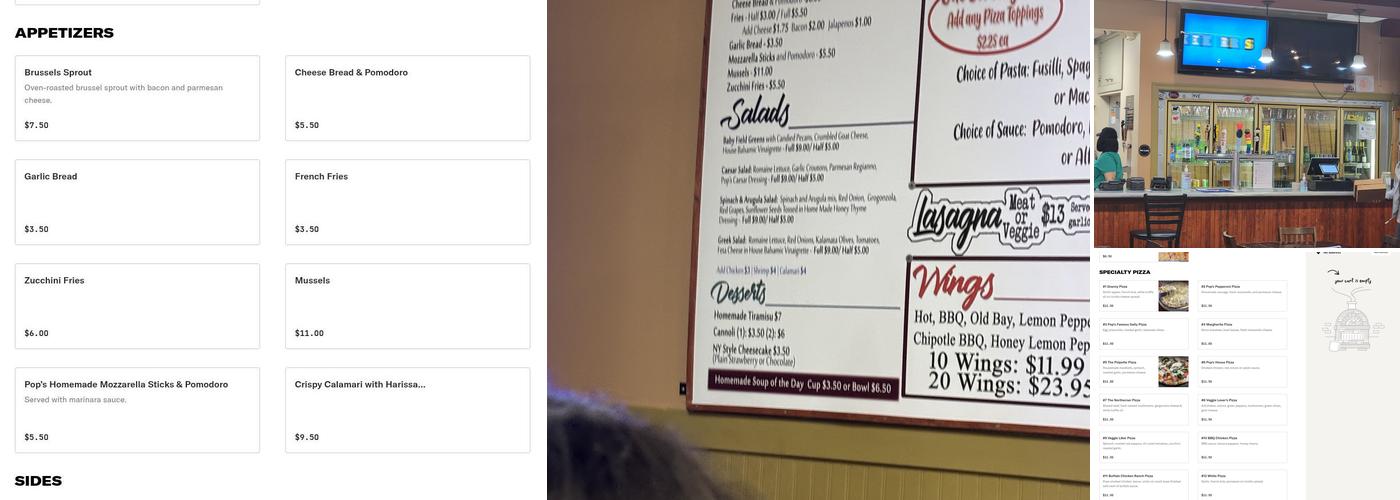 Pop's Backdoor Menu