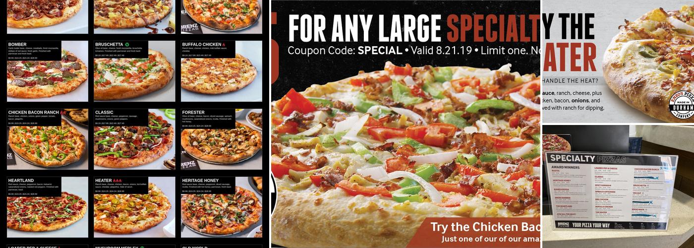 Brenz Pizza Co. Chapel Hill Menu