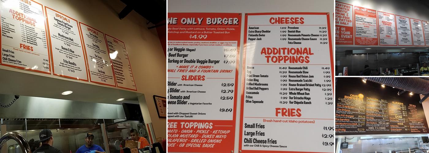 Only Burger Menu