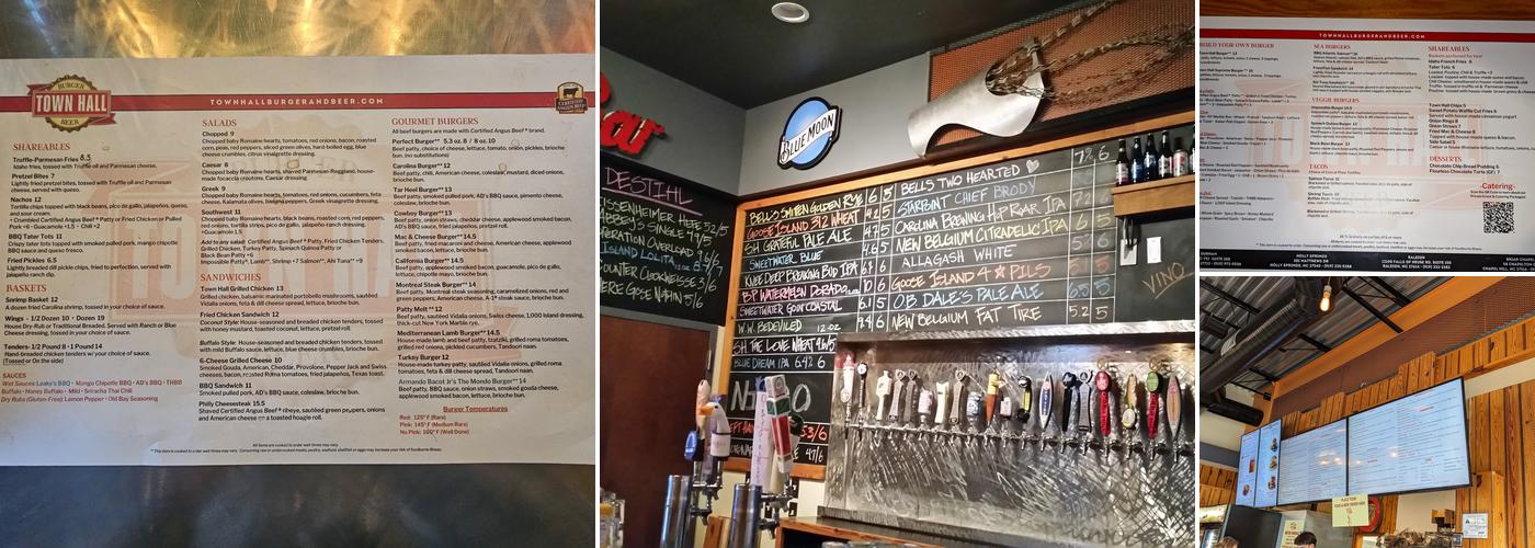 Town Hall Burger & Beer Durham Menu