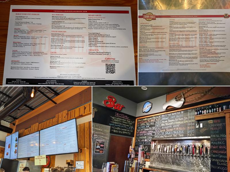 Town Hall Burger & Beer Durham Menu