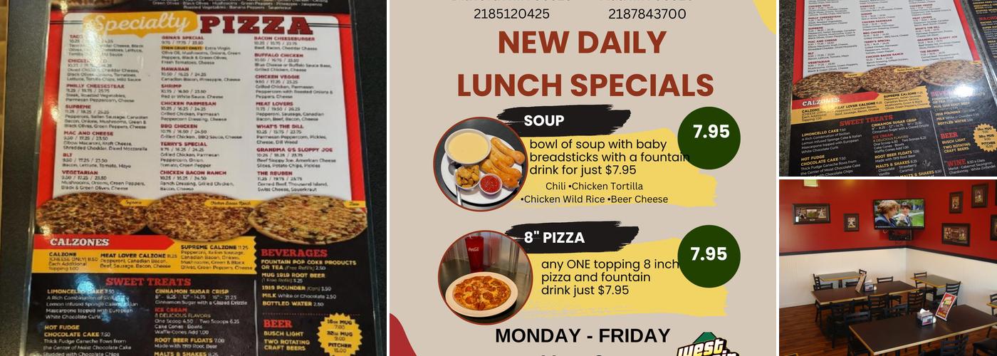 West Main Pizza Menu