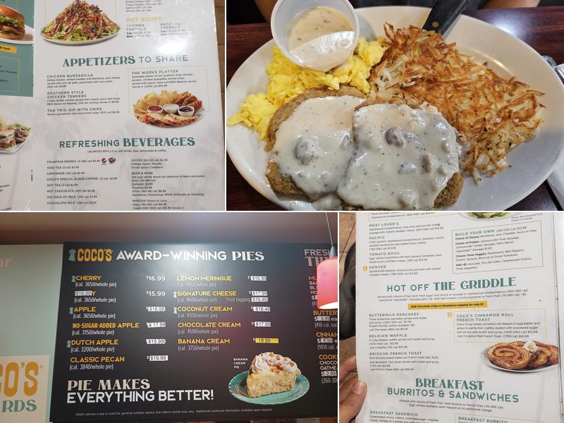 Coco's Bakery Restaurant Menu