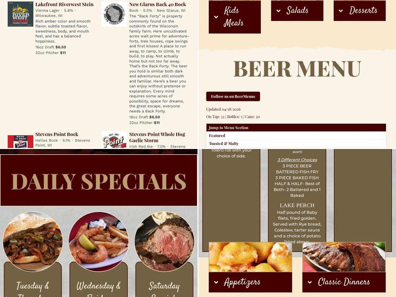 Erv's Mug Menu