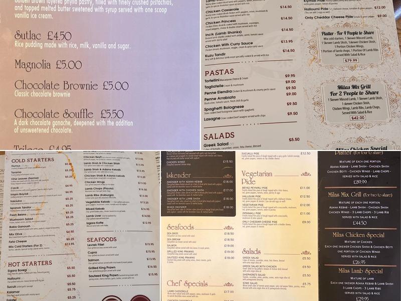Milas Menu