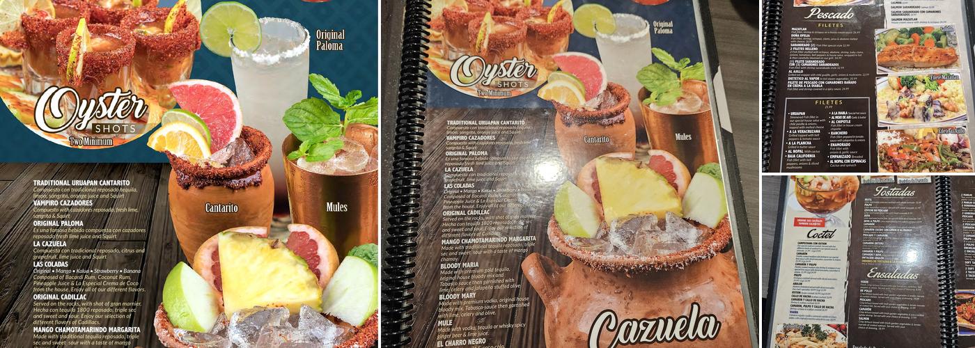Mariscos Uruapan Menu