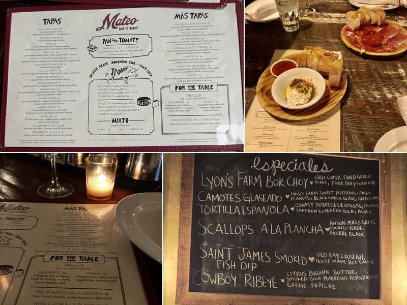 Mateo Bar de Tapas Menu