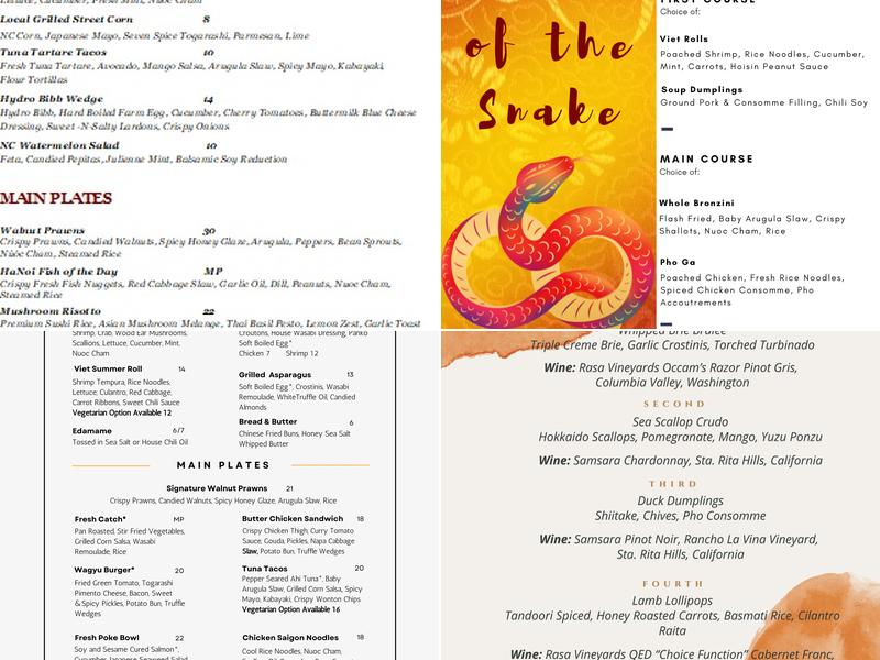 Elements Restaurant Menu