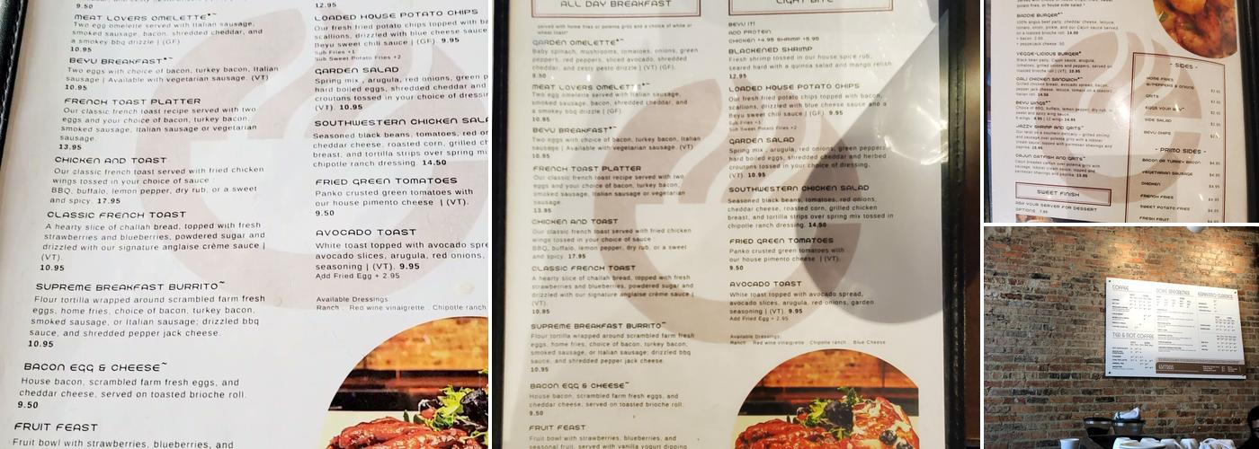 Beyu Caffè Menu