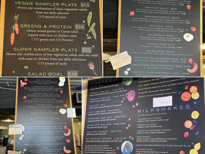 Foster's Market Menu