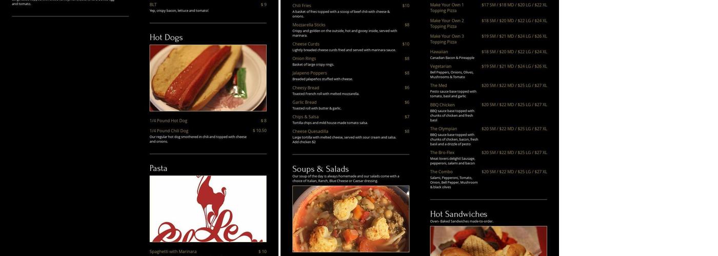 Le Chamois & Loft Bar Menu