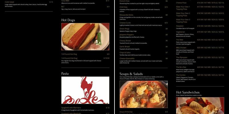 Le Chamois & Loft Bar Menu