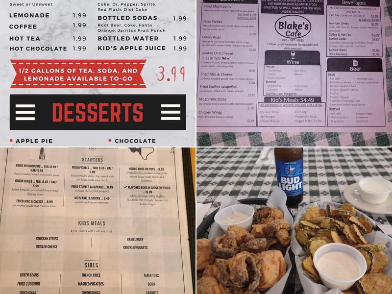 Blake's Cafe Menu