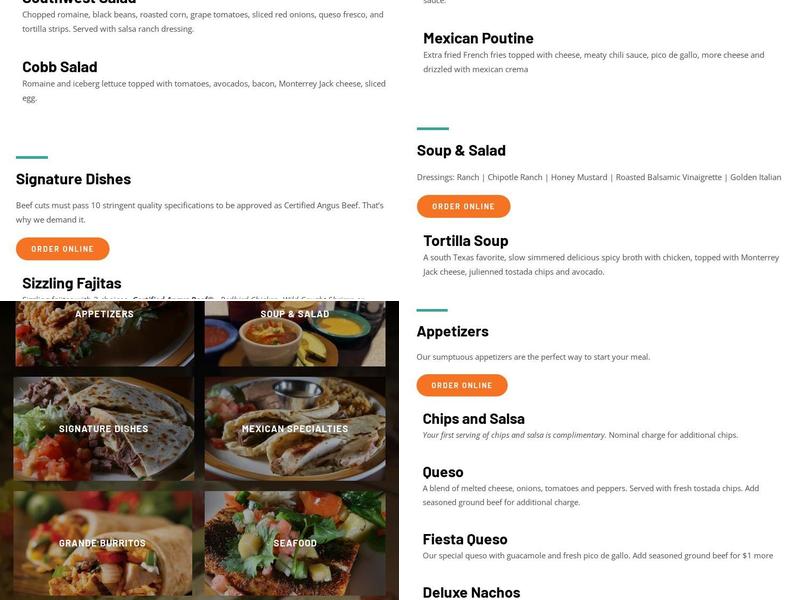 Adobe Cafe Menu