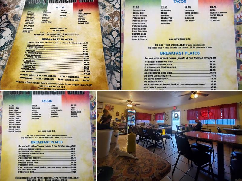 Noe's Cafe Menu