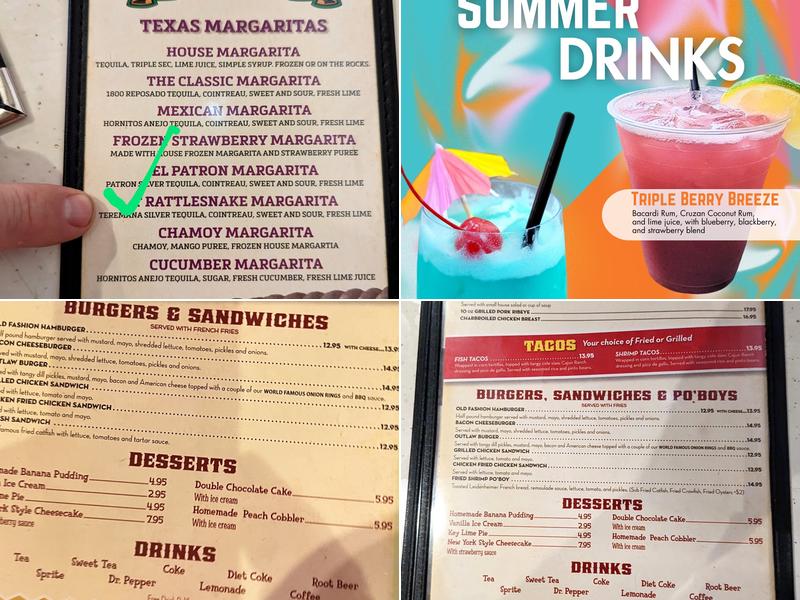 Clear Springs Restaurant Menu