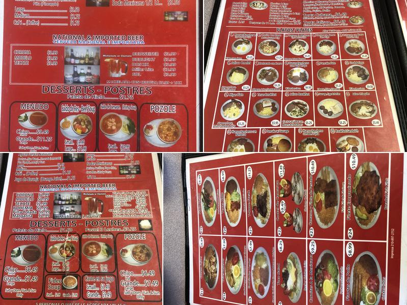 Taqueria Tequila Jalisco Menu