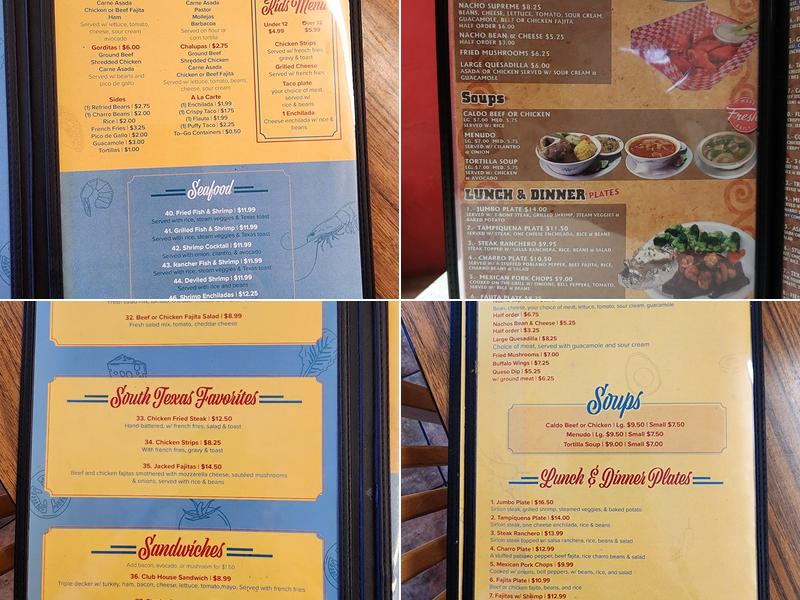 El Olvido Hacienda Menu