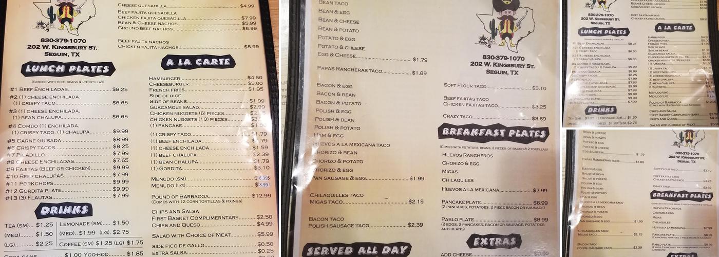 Taco Tejano Menu