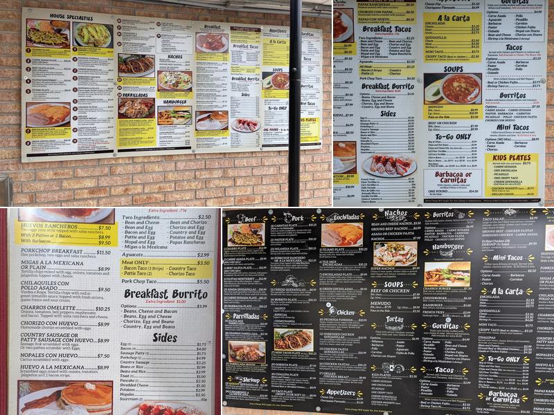 El Charro de Seguin Menu