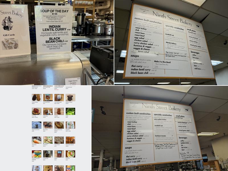 Ninth Street Bakery Menu