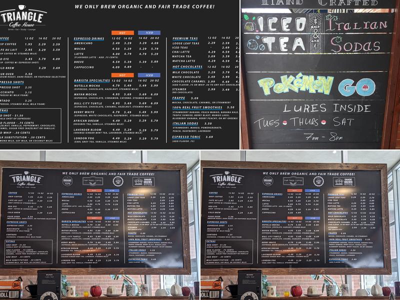 Triangle Coffee House - 9th Street Menu