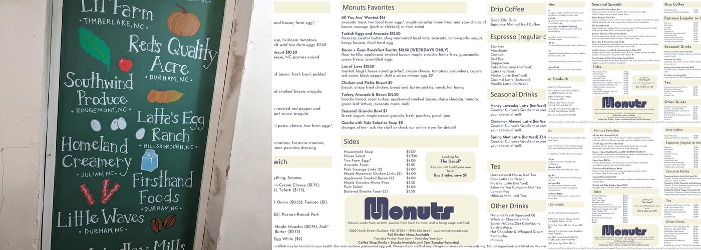 Monuts Menu