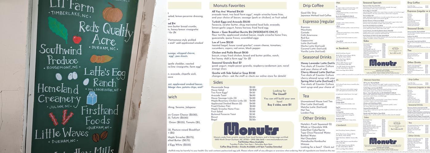 Monuts Menu