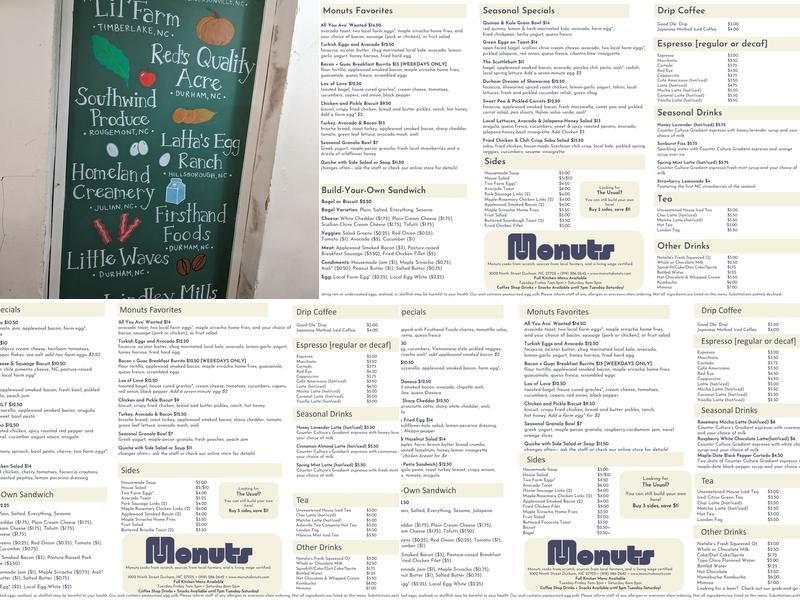 Monuts Menu