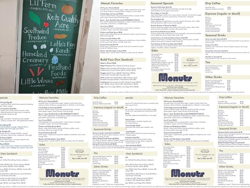Monuts Menu
