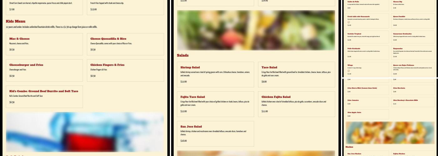 San Jose Tacos & Tequila Menu