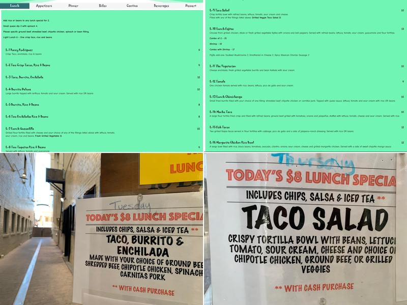 Bandido's Mexican Cafe Menu