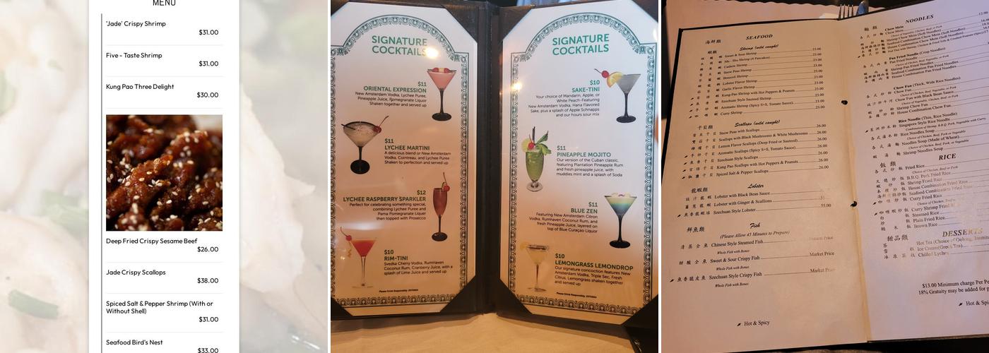 Palais De Jade Menu