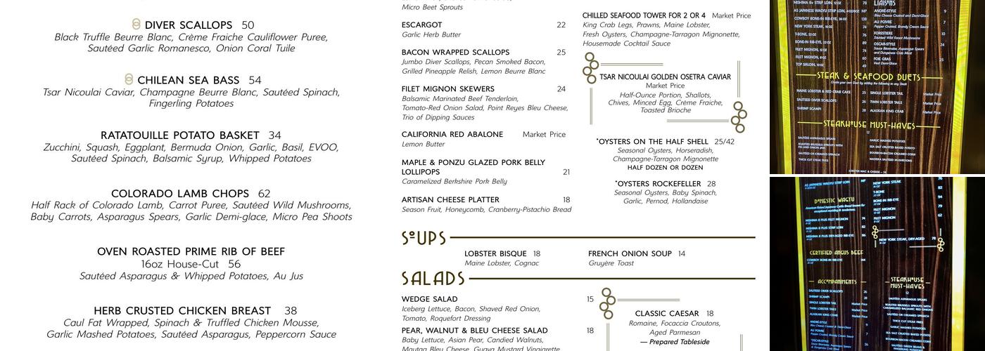 Atlantis Steakhouse Menu