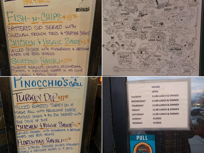 Pinocchio's Bar & Grill Menu