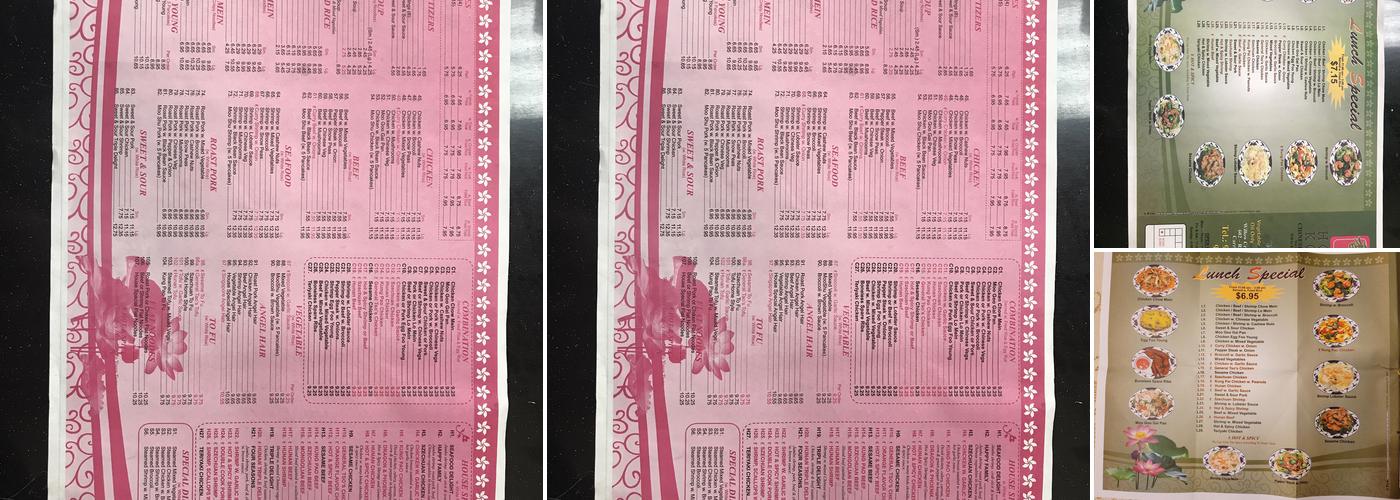 Hong Kong Chinese Restaurant Menu