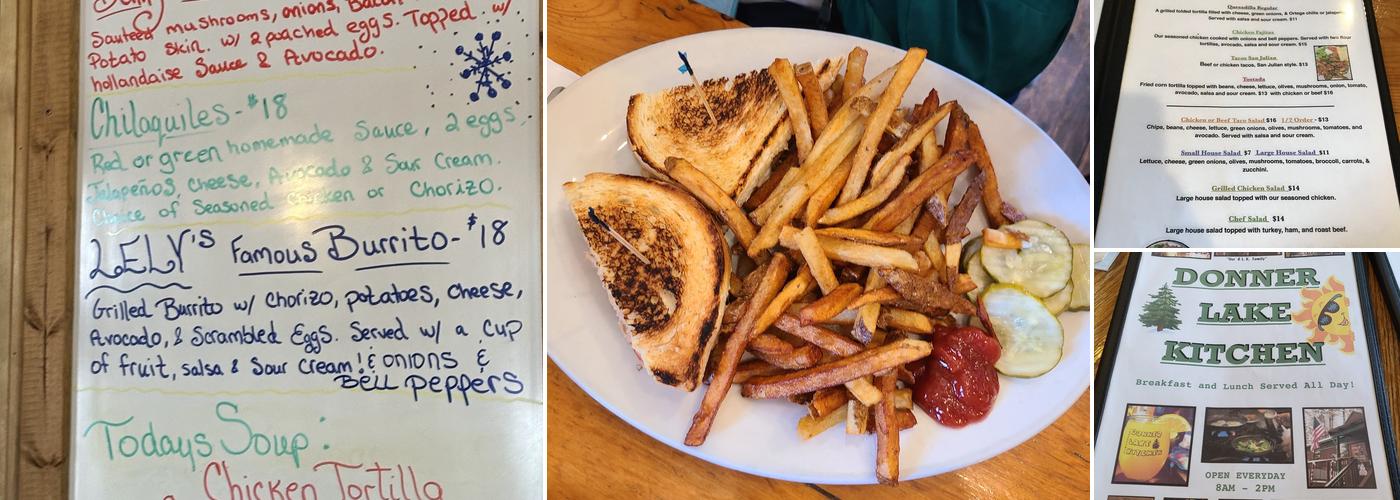 Donner Lake Kitchen Menu
