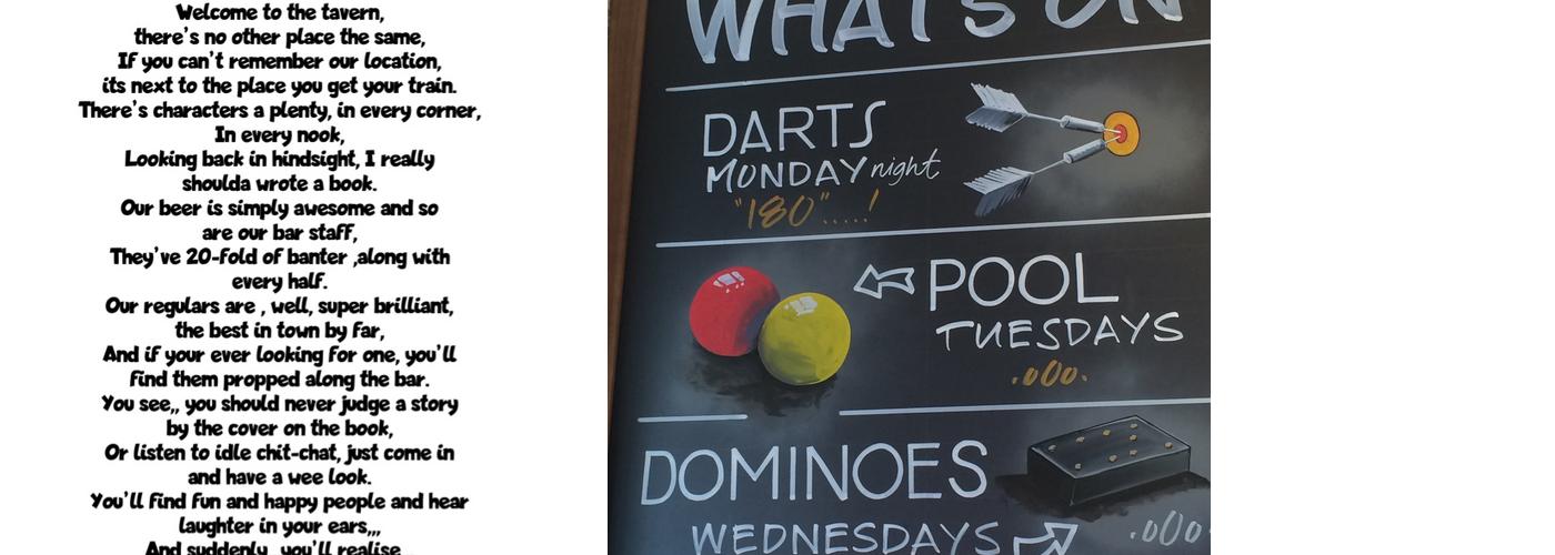 The Railway Tavern Menu